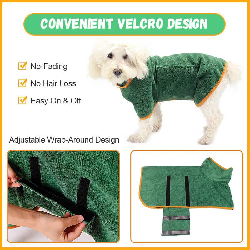 Dog Bathrobe Towel Bath Robe Pet Bathrobe Drying Coat Absorbent Towel For Large Medium Small Dog Super Fast Dry Soft Adjustable - fyfy7