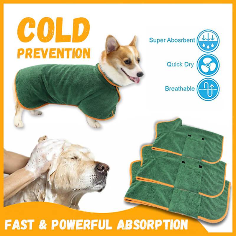 Dog Bathrobe Towel Bath Robe Pet Bathrobe Drying Coat Absorbent Towel For Large Medium Small Dog Super Fast Dry Soft Adjustable - fyfy7