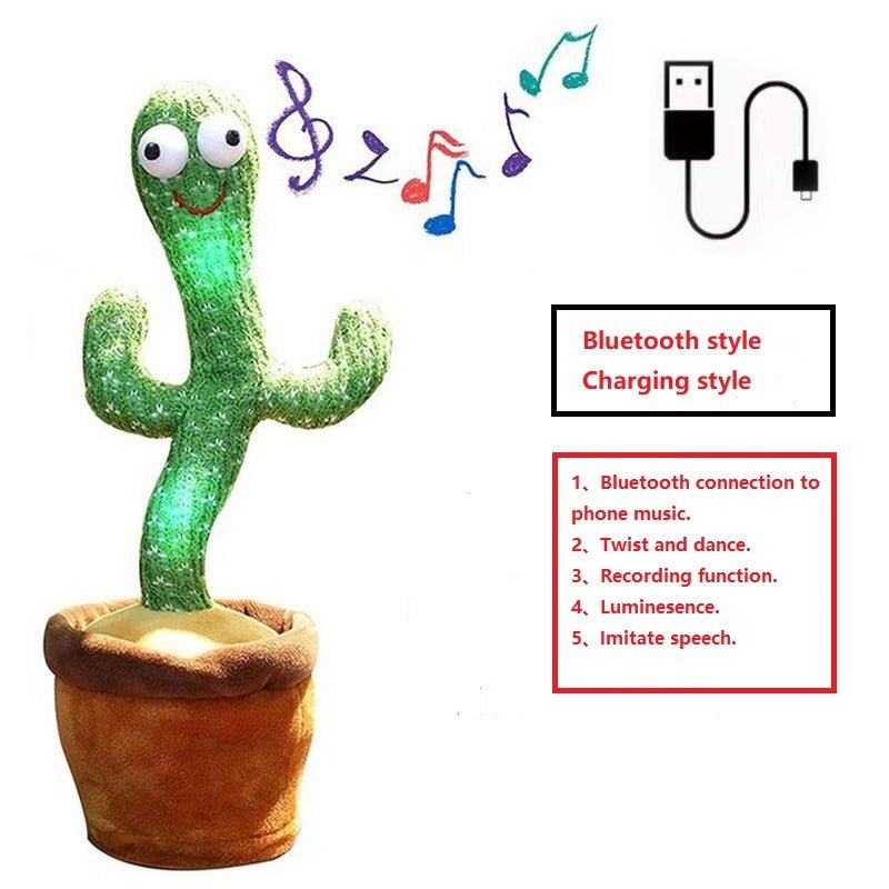Lovely Dancing Cactus Doll Talking Toy Electron Plush Toy Speak Repeat Singing Cactus Toys Children Kids Education Toy Gift - fyfy7