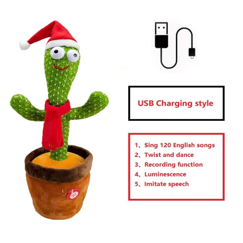 Lovely Dancing Cactus Doll Talking Toy Electron Plush Toy Speak Repeat Singing Cactus Toys Children Kids Education Toy Gift - fyfy7