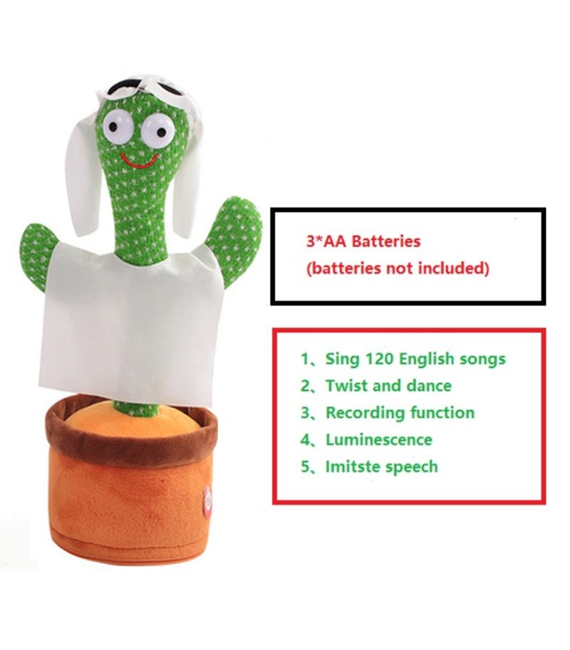 Lovely Dancing Cactus Doll Talking Toy Electron Plush Toy Speak Repeat Singing Cactus Toys Children Kids Education Toy Gift - fyfy7
