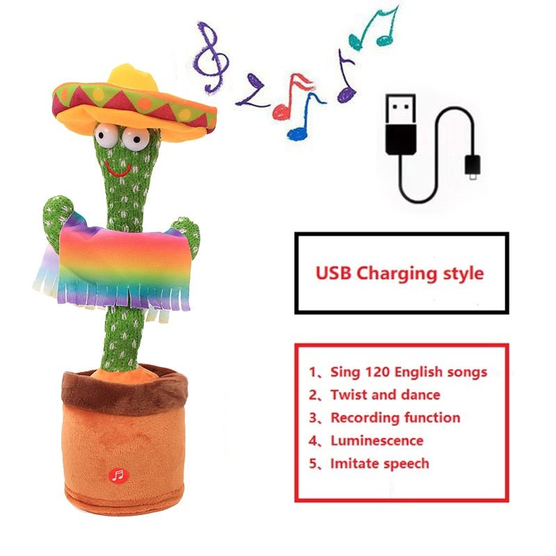 Lovely Dancing Cactus Doll Talking Toy Electron Plush Toy Speak Repeat Singing Cactus Toys Children Kids Education Toy Gift - fyfy7