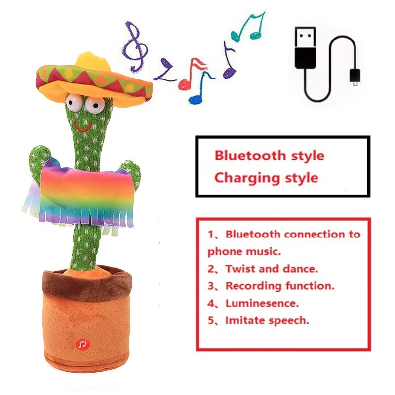 Lovely Dancing Cactus Doll Talking Toy Electron Plush Toy Speak Repeat Singing Cactus Toys Children Kids Education Toy Gift - fyfy7
