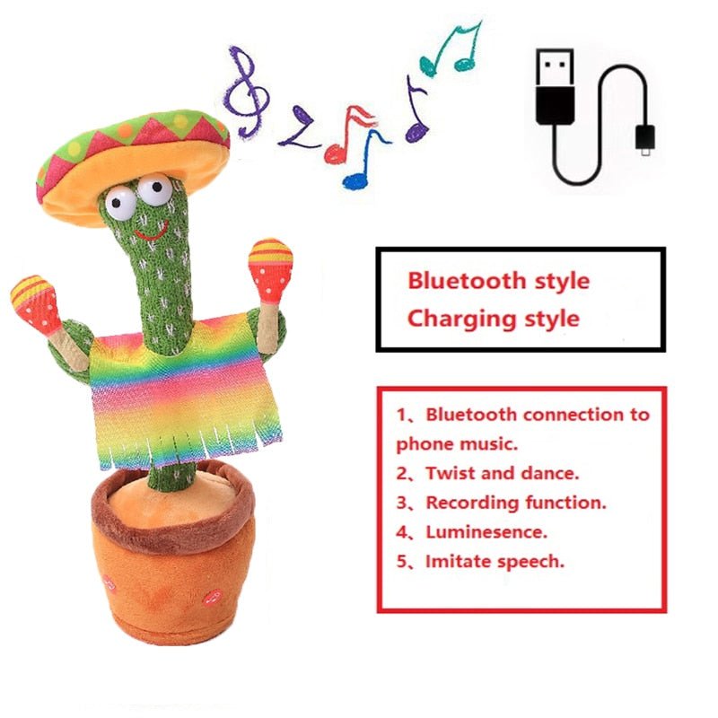Lovely Dancing Cactus Doll Talking Toy Electron Plush Toy Speak Repeat Singing Cactus Toys Children Kids Education Toy Gift - fyfy7