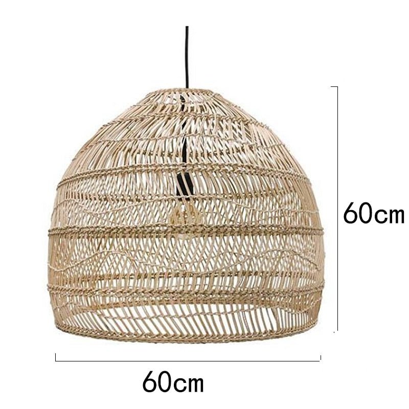 Natural Rattan Lamp Pendant light New Chinese Style Hand - woven Pendant Light for Living Room Hanging Luminaire Dining Room light - fyfy7