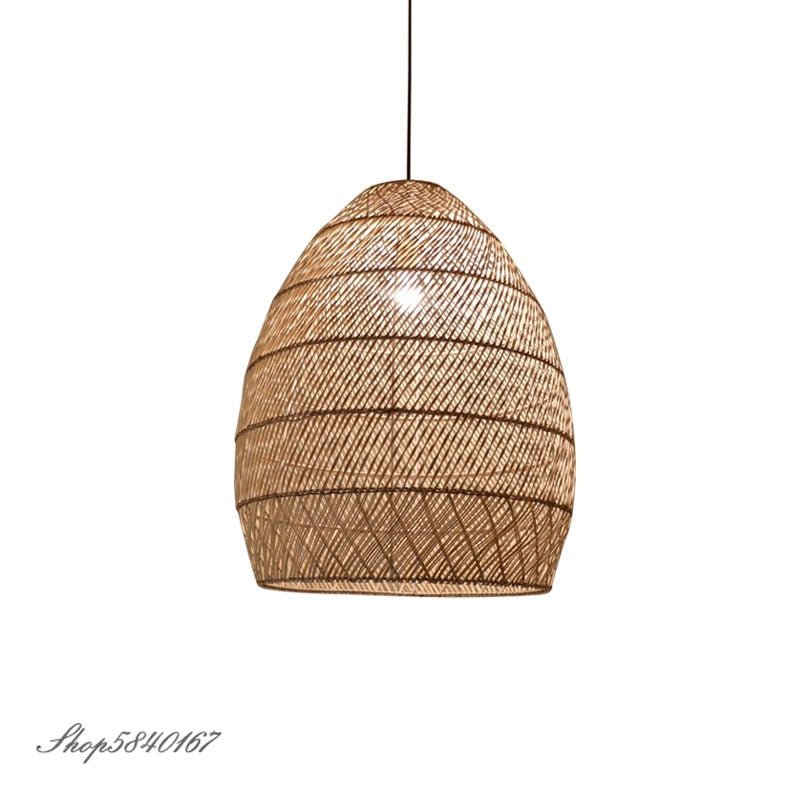 Natural Rattan Lamp Pendant light New Chinese Style Hand - woven Pendant Light for Living Room Hanging Luminaire Dining Room light - fyfy7