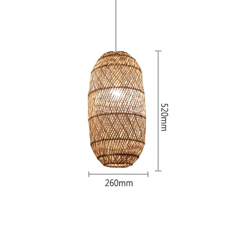 Natural Rattan Lamp Pendant light New Chinese Style Hand - woven Pendant Light for Living Room Hanging Luminaire Dining Room light - fyfy7
