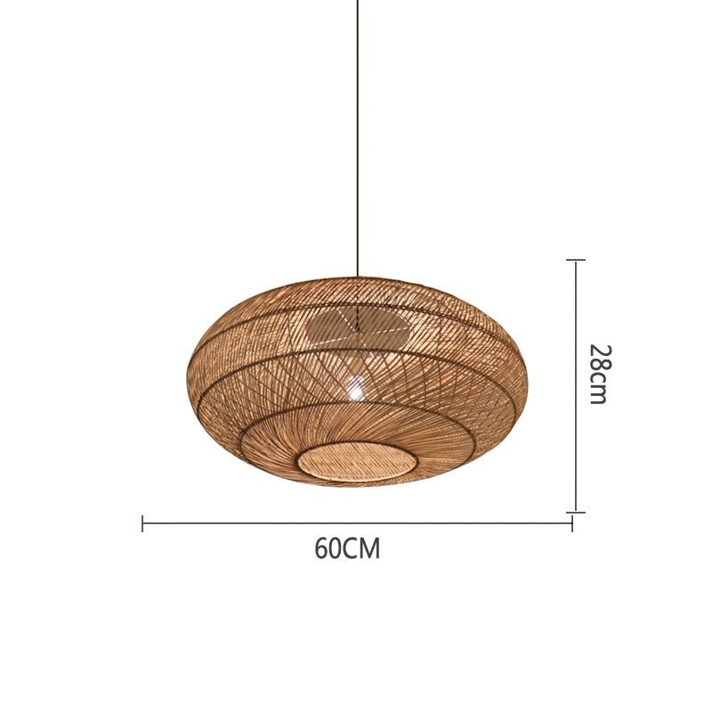 Natural Rattan Lamp Pendant light New Chinese Style Hand - woven Pendant Light for Living Room Hanging Luminaire Dining Room light - fyfy7