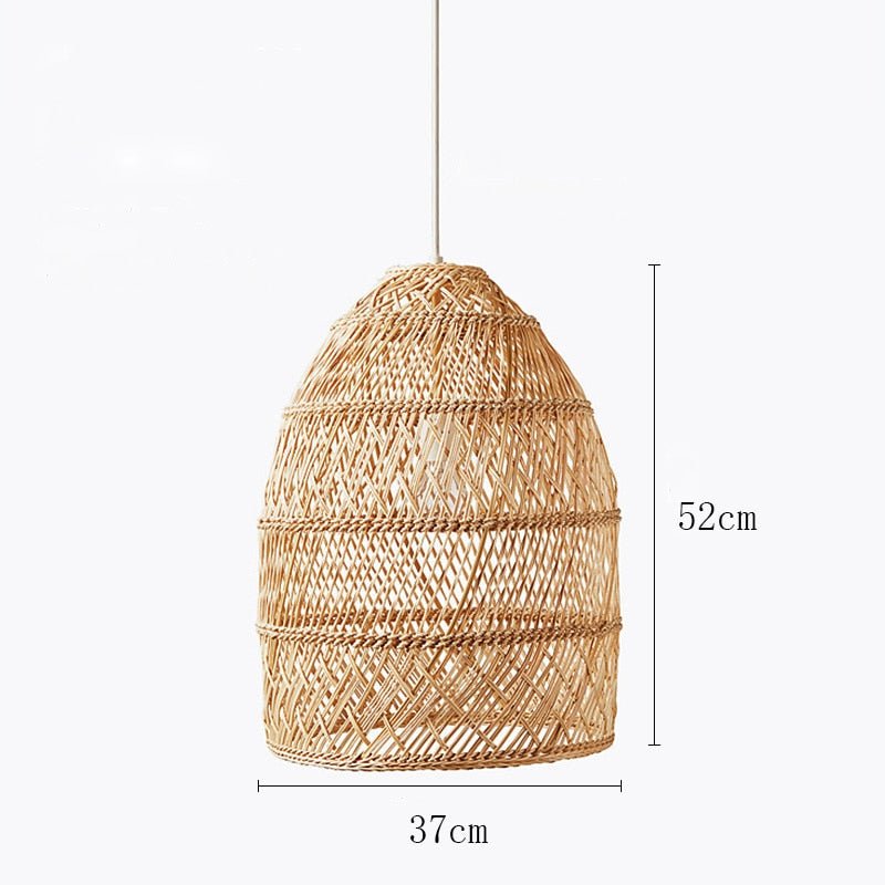 Natural Rattan Lamp Pendant light New Chinese Style Hand - woven Pendant Light for Living Room Hanging Luminaire Dining Room light - fyfy7
