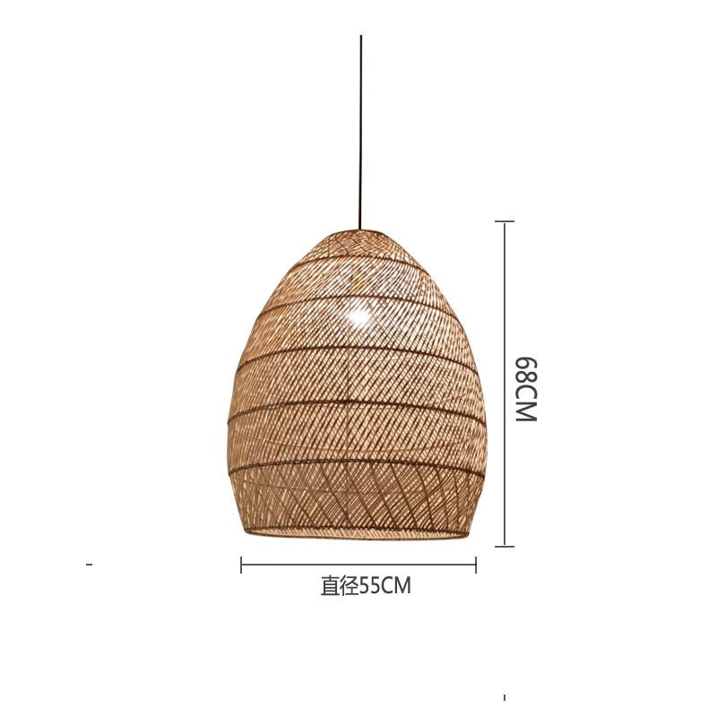 Natural Rattan Lamp Pendant light New Chinese Style Hand - woven Pendant Light for Living Room Hanging Luminaire Dining Room light - fyfy7