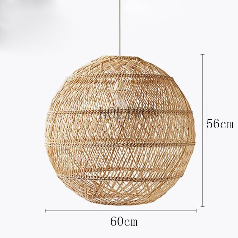 Natural Rattan Lamp Pendant light New Chinese Style Hand - woven Pendant Light for Living Room Hanging Luminaire Dining Room light - fyfy7