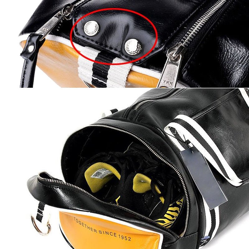 Outdoor Sports Gym Bag For Women Men Multifunction Training Fitness Shoulder Bag With Shoes Pocket Leather Travel Yoga Handbag - fyfy7