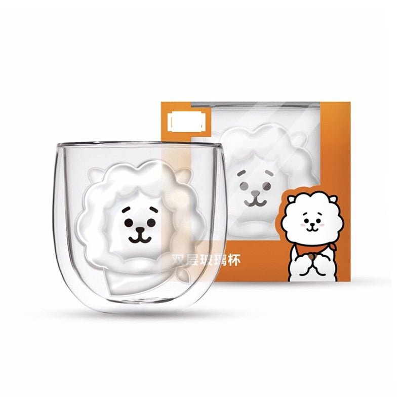 Water Bottle Double Glass Inner Layer Vacuum Anti - scalding Family Cute and Creative Cartoon Cup Cute Gift Cup Coffee Mugs - fyfy7