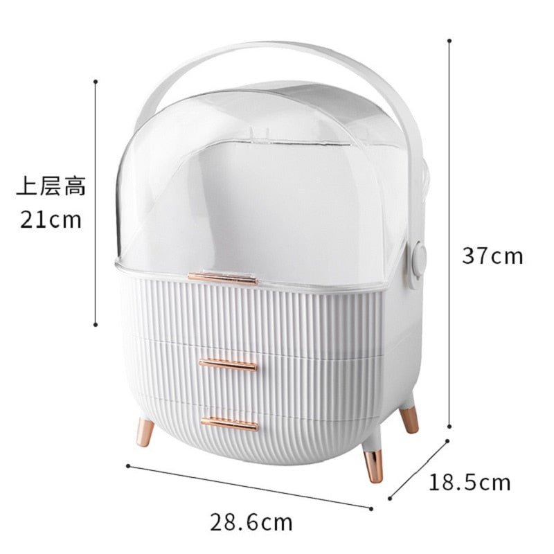 WBBOOMING Makeup Organizer Waterproof Dustproof Cosmetics Box Drawer Bathroom Desktop Skin Care Storage Box Fashion Big Capacity - fyfy7